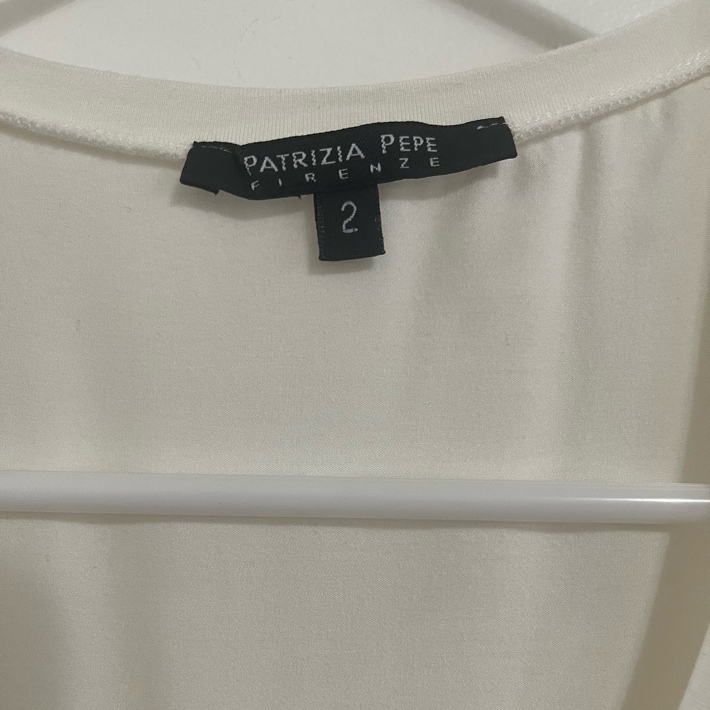 Patrizia Pepe Rhinestone Embellished Top Short Sleeve T-Shirt Size Small - Picture 3 of 4